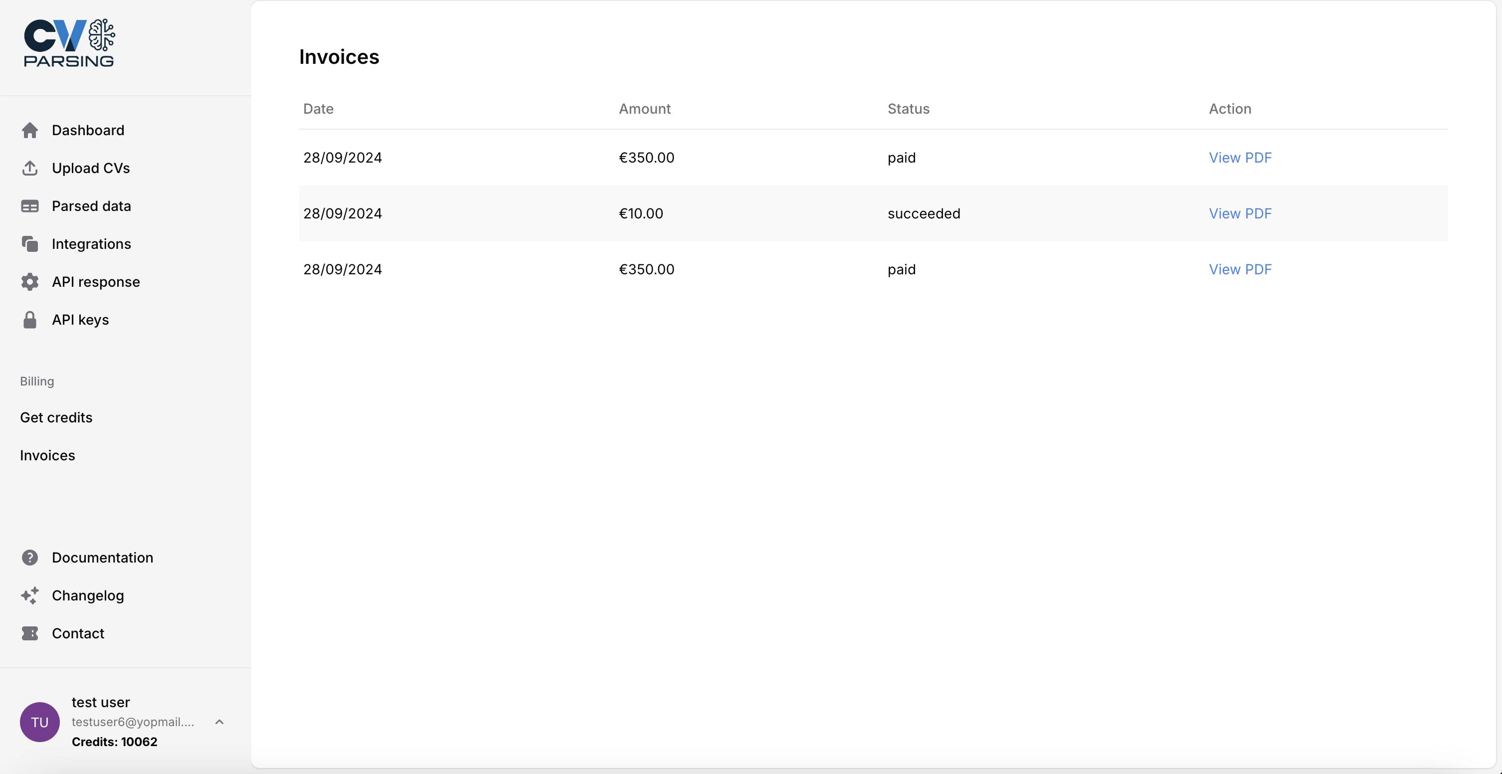 Invoice Management screenshot